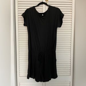 Anrabess Crewneck Casual Romper - Black